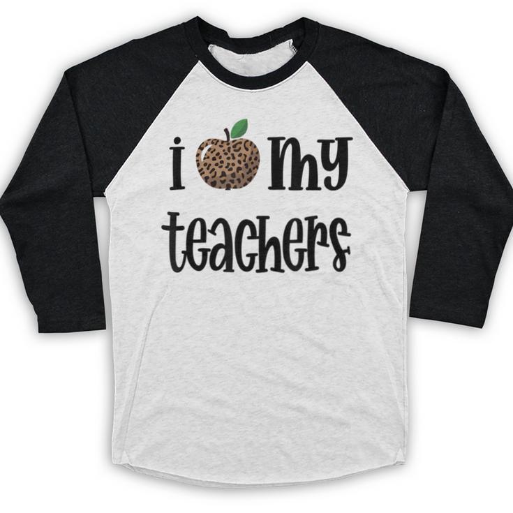 I Heart My Teachers I Love My Teachers Graduation Kids Teens Baseball Raglan Shirt