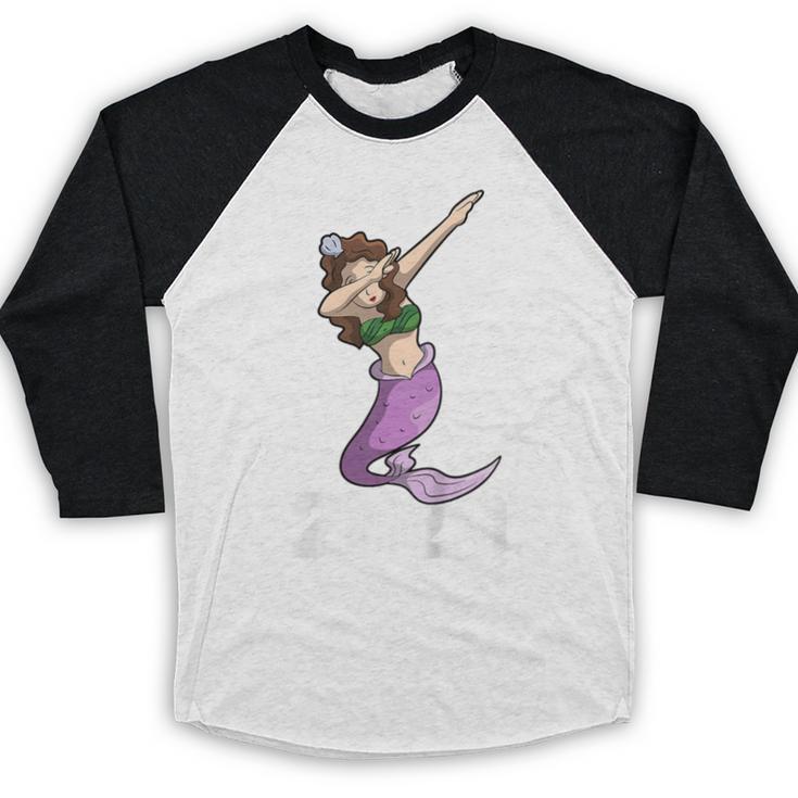 Kids Class Of 2029 Shirt Graduation Dabbing Mermaid Shirt Baseball Raglan Shirt