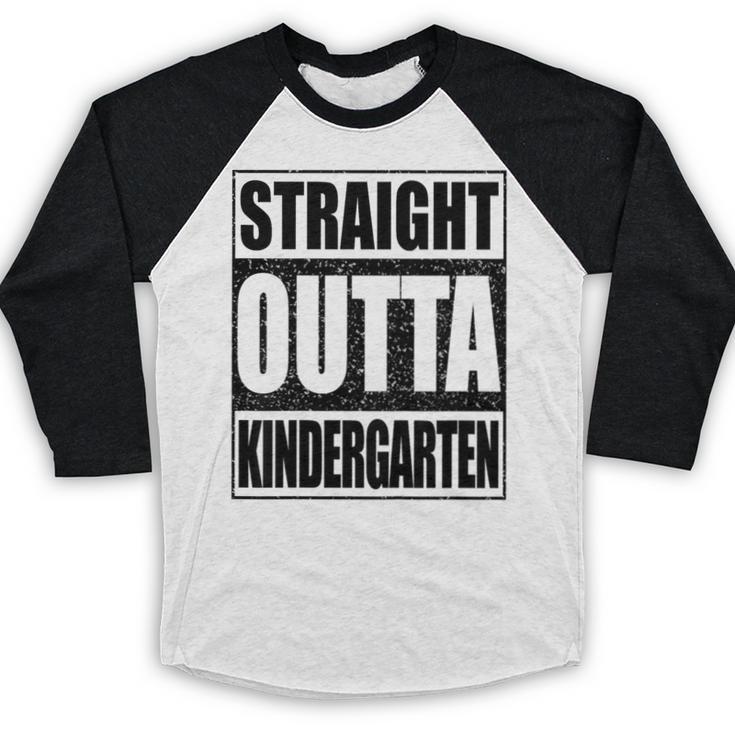 Kids Straight Outta Kindergarten Shirt Boy Girl Graduation Baseball Raglan Shirt