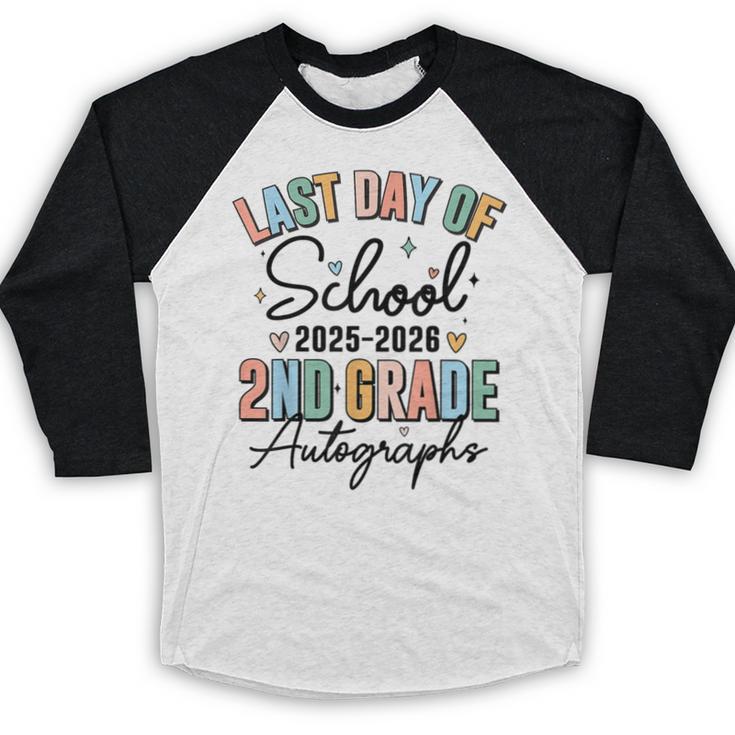 Last Day Of School Autograph 2nd Grade Graduation Boys Girls Baseball Raglan Shirt