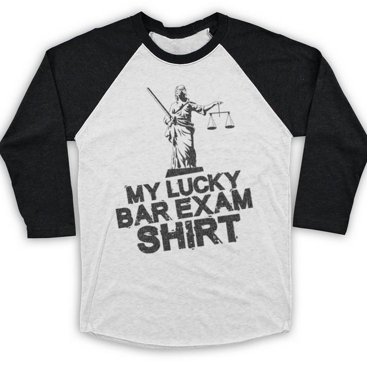 Law School Graduation My Lucky Bar Exam Shirt Lawyer Baseball Raglan Shirt