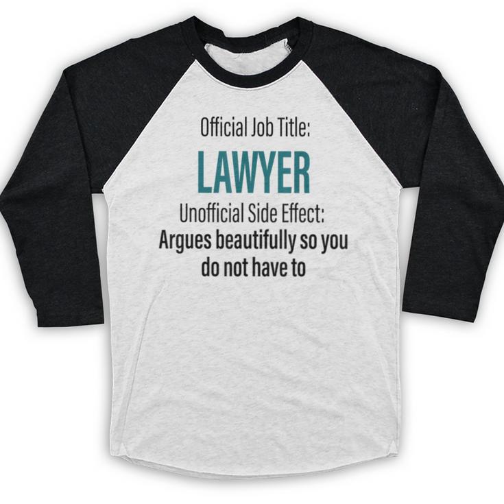 Lawyer Definition Quote Attorney Student Graduation Baseball Raglan Shirt