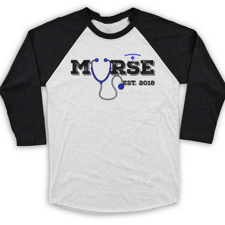Murse Est 2018  Male Nurse Graduation Baseball Raglan Shirt