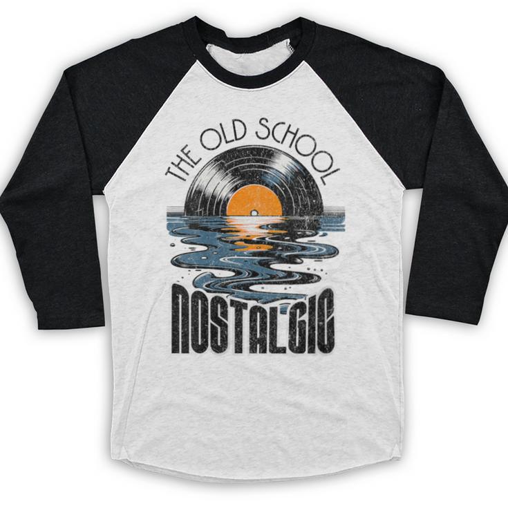 Music Old School Nostalgia Record Baseball Raglan Shirt