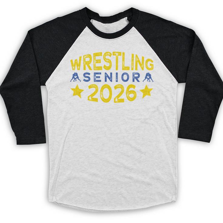 Night Wrestling Senior 2026 Graduation Baseball Raglan Shirt