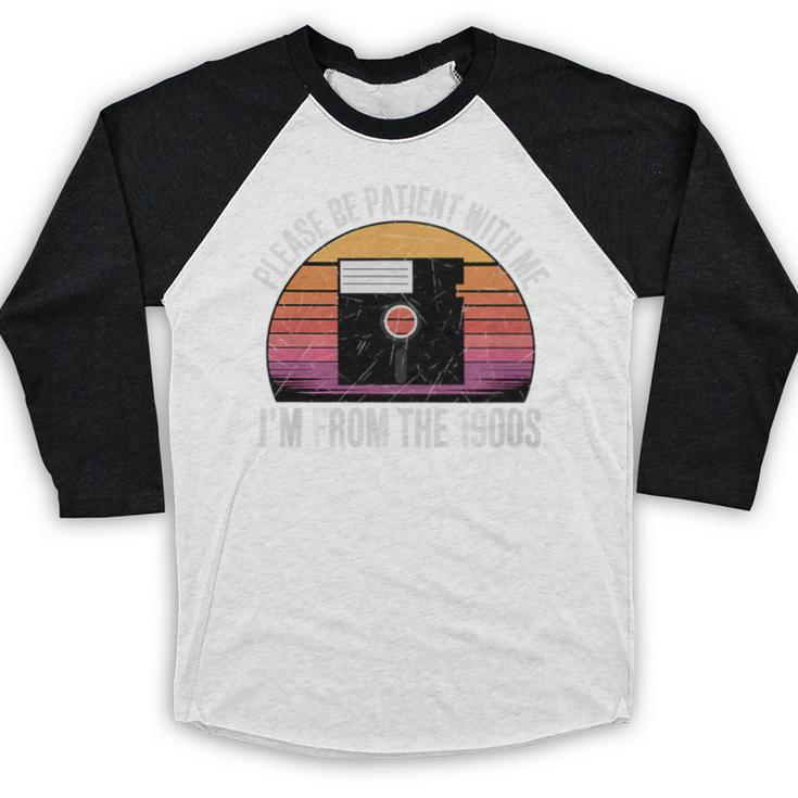 Please Be Patient With Me I'm From The 1900s PC Floppy Disk Premium Tri-Blend Baseball Raglan Shirt