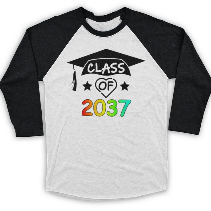 Pre-K -12th Grade Hand Prints Space Graduation Class Of 2037 Baseball Raglan Shirt