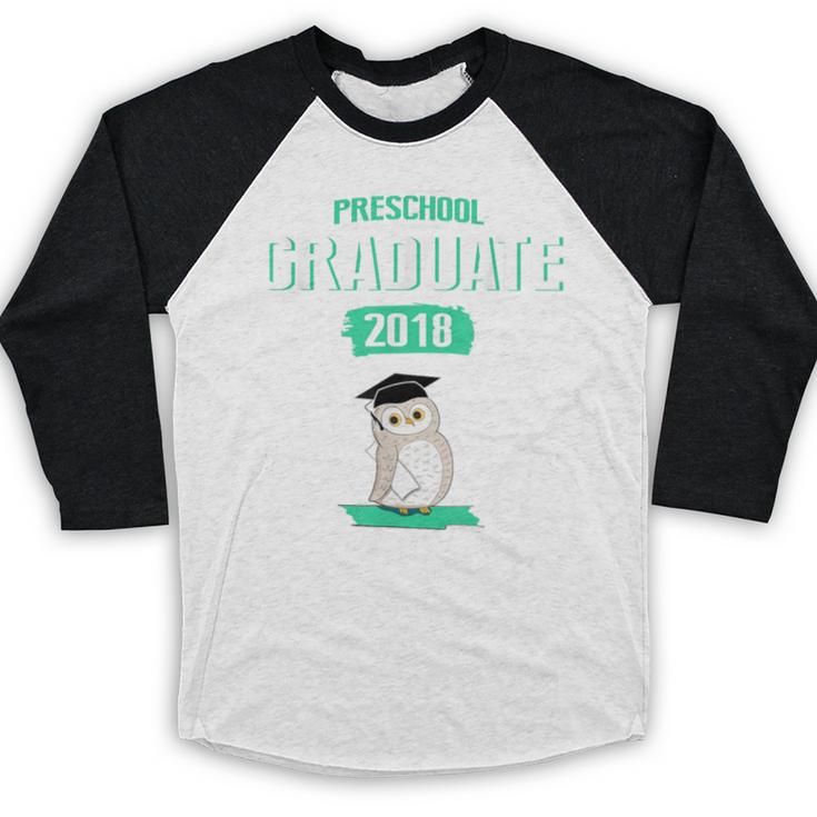 Pre K Graduation Shirt Cute Graduate 2018 Wise Owl Baseball Raglan Shirt