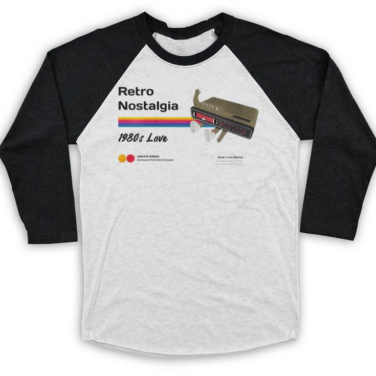 Retro Nostalgia 1980s Love Graphic Baseball Raglan Shirt