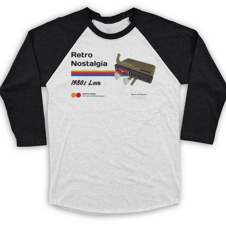 Retro Nostalgia 1980s Love Graphic Premium Tri-Blend Baseball Raglan Shirt