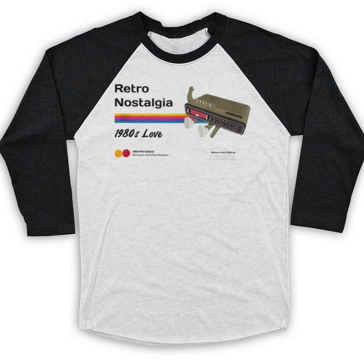 Retro Nostalgia 1980s Love Graphic Baseball Raglan Shirt