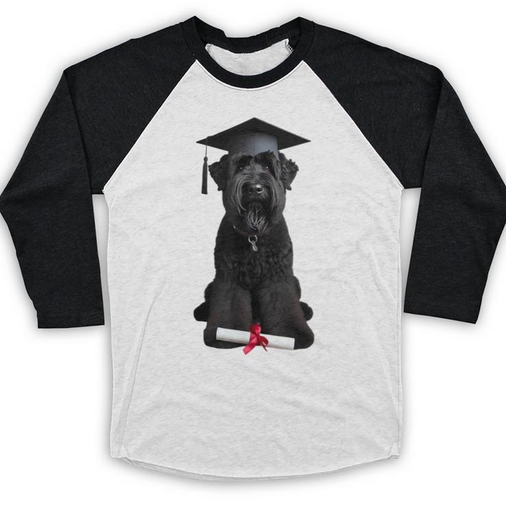 Russian Terrier Dog Graduation Cap Graduate Owner Grad Baseball Raglan Shirt
