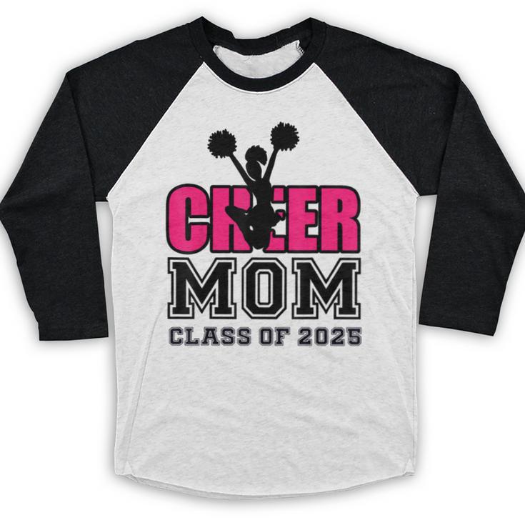 Senior Cheerleader Mom Cheer Class Of 2025 Graduation Women Baseball Raglan Shirt