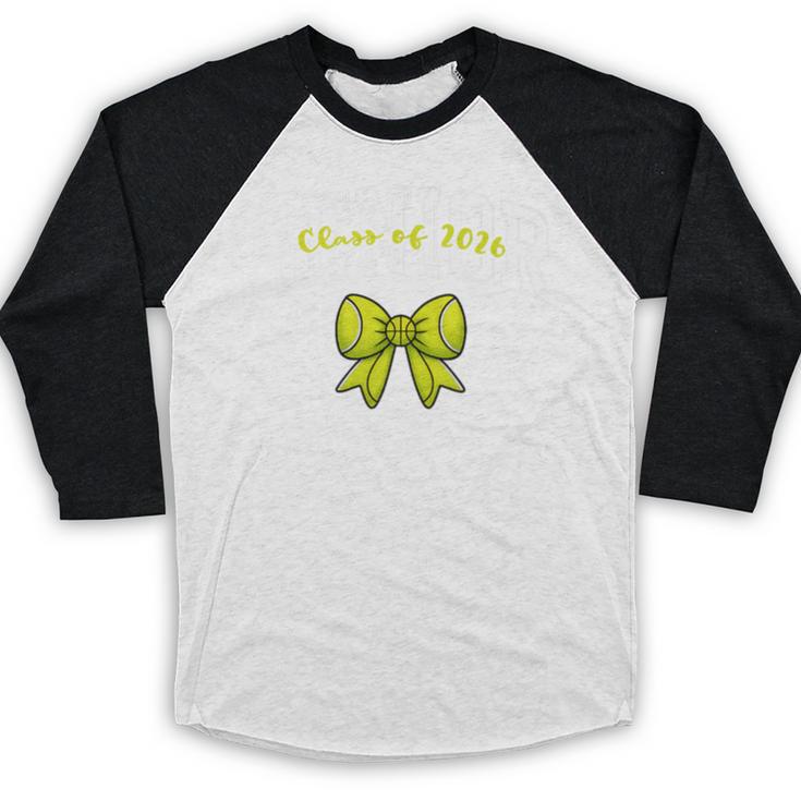 Senior Class Of 2026 Tennis Coquette Bow Graduation Premium Baseball Raglan Shirt