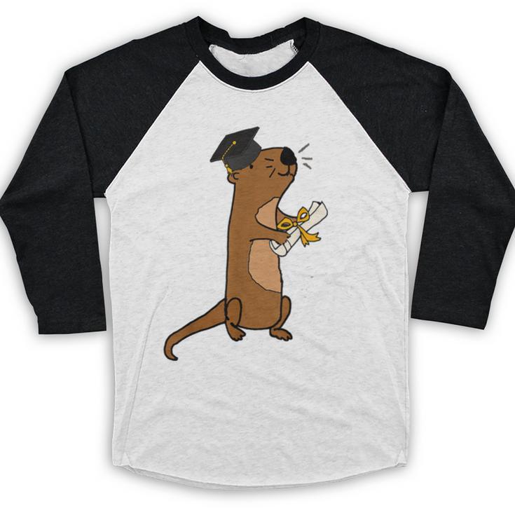 SmileteesGrad Cute Sea Otter Graduation T-Shirt Baseball Raglan Shirt