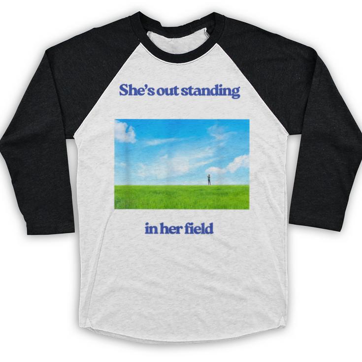 Out Standing In Her Field Graduation Tee Baseball Raglan Shirt