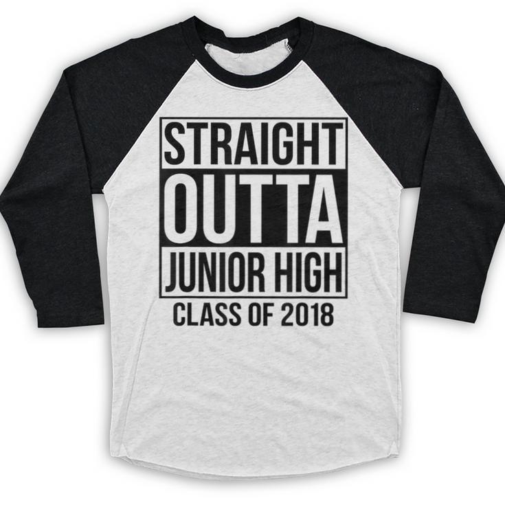 Straight Outta Junior High Graduation Class Of 2018 Baseball Raglan Shirt