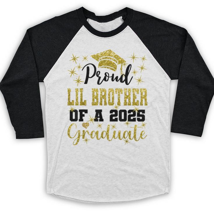 Super Proud Little Brother 2025 Graduate Graduation Family Baseball Raglan Shirt