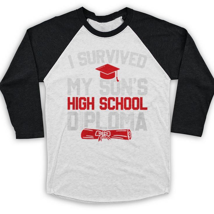 I Survived My Son's High School Diploma Graduation Premium Baseball Raglan Shirt