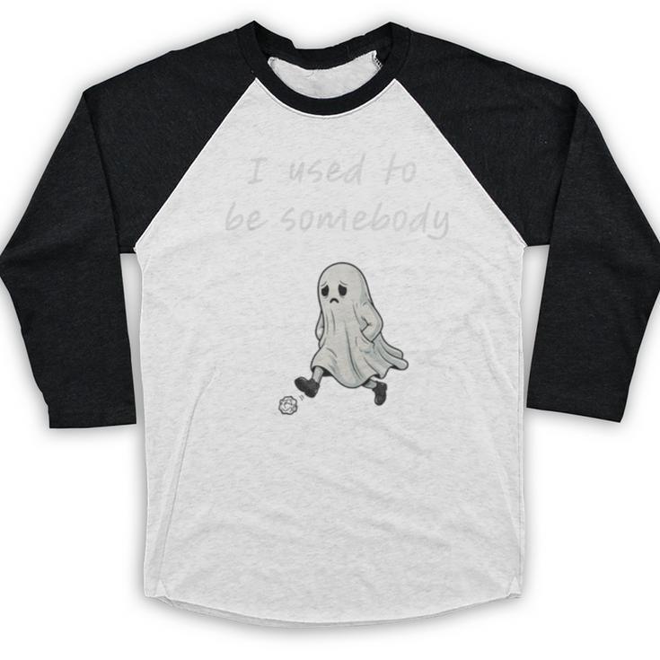 I Used To Be Somebody Nostalgia Halloween Spooky Season Premium Tri-Blend Baseball Raglan Shirt