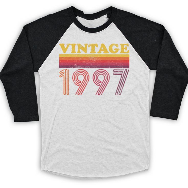 Vintage 1997 Retro Style 90's Born Nostalgia Vibes Birthday Premium Tri-Blend Baseball Raglan Shirt