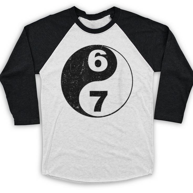 Vintage 6 7 Yin Yang Namaste Six Seven Nostalgia Baseball Raglan Shirt