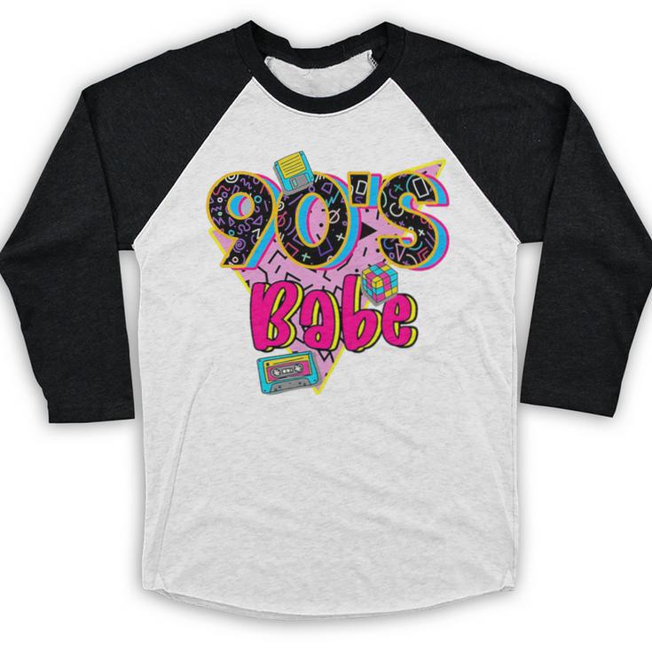 Vintage 90's Babe Party Back To 90s Cassette Nostalgia Premium Tri-Blend Baseball Raglan Shirt