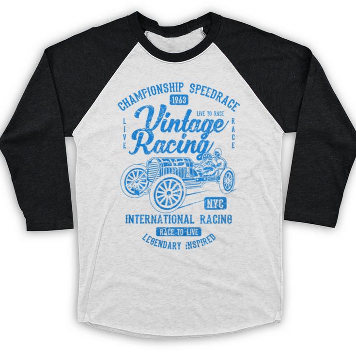 Vintage Racing Automotive Nostalgia Distressed Car Premium Tri-Blend Baseball Raglan Shirt