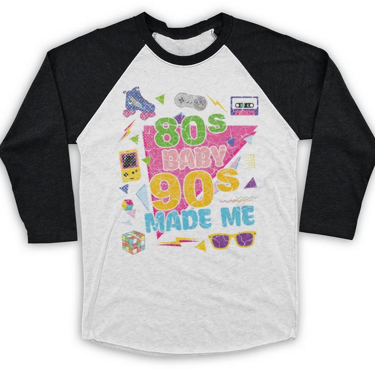 Vintage Retro 80's Baby 90's Made Me 1980s 1990s Nostalgia Premium Tri-Blend Baseball Raglan Shirt