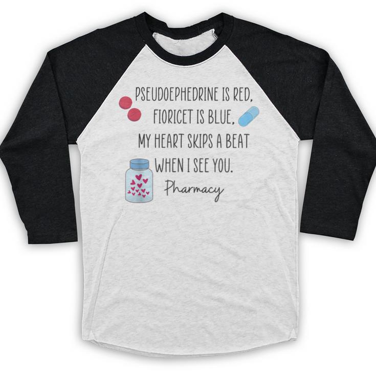 Women Pharmacist Valentines Pharmacy Technician Graduation Baseball Raglan Shirt