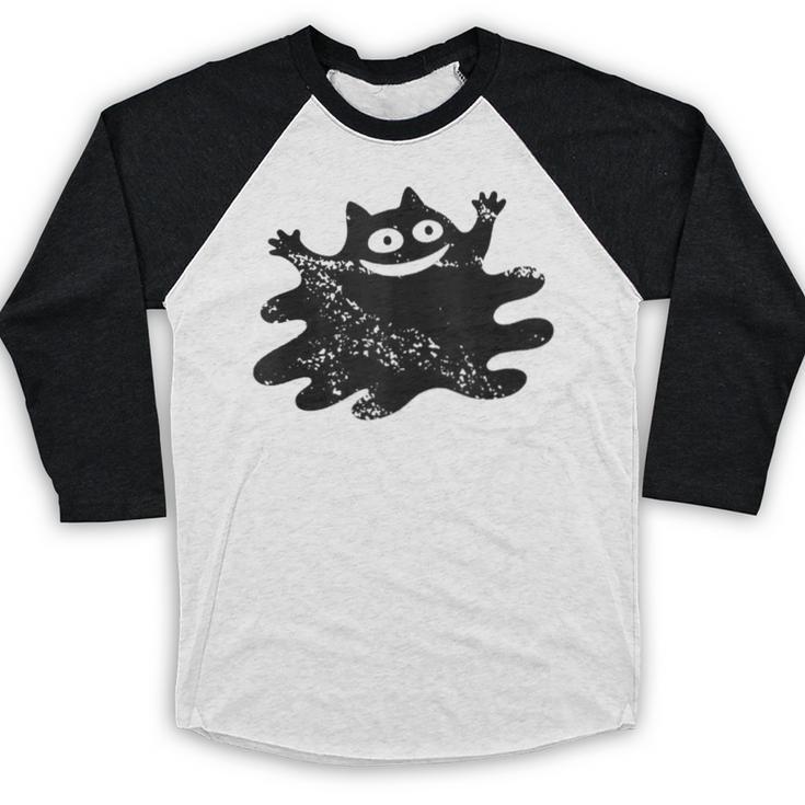 Yk2 Grunge Scary Cat With Tail Tomboy 90s Nostalgia Indie Baseball Raglan Shirt