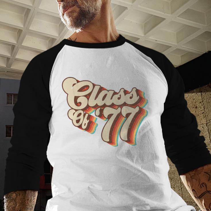 1977 Class Reunion Retro Class Of 77 High School Graduation Baseball Raglan Shirt