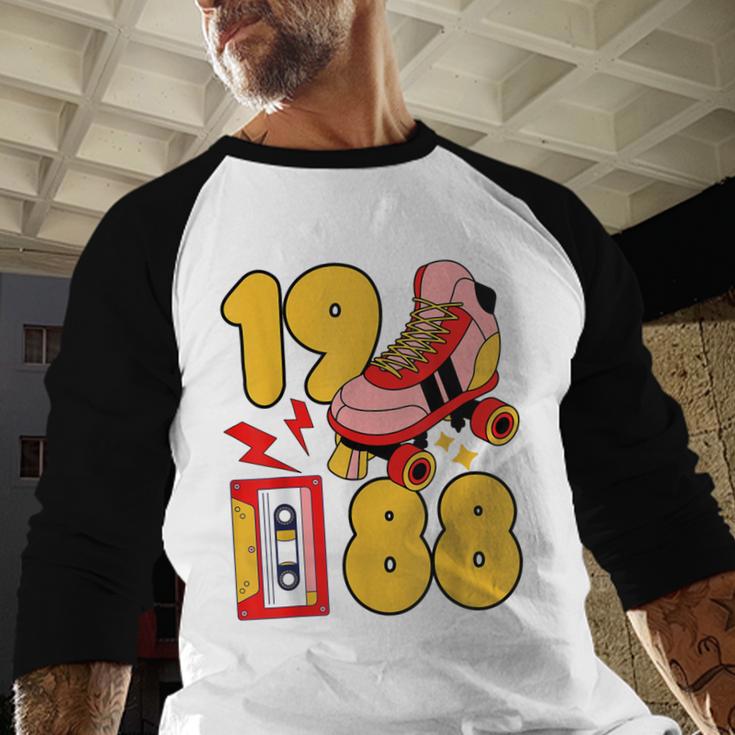 1988 Retro Raised On 80s Music Old School Nostalgia Punk Baseball Raglan Shirt 1988 Retro Raised On 80s Music Old School Nostalgia Punk Baseball Raglan Shirt