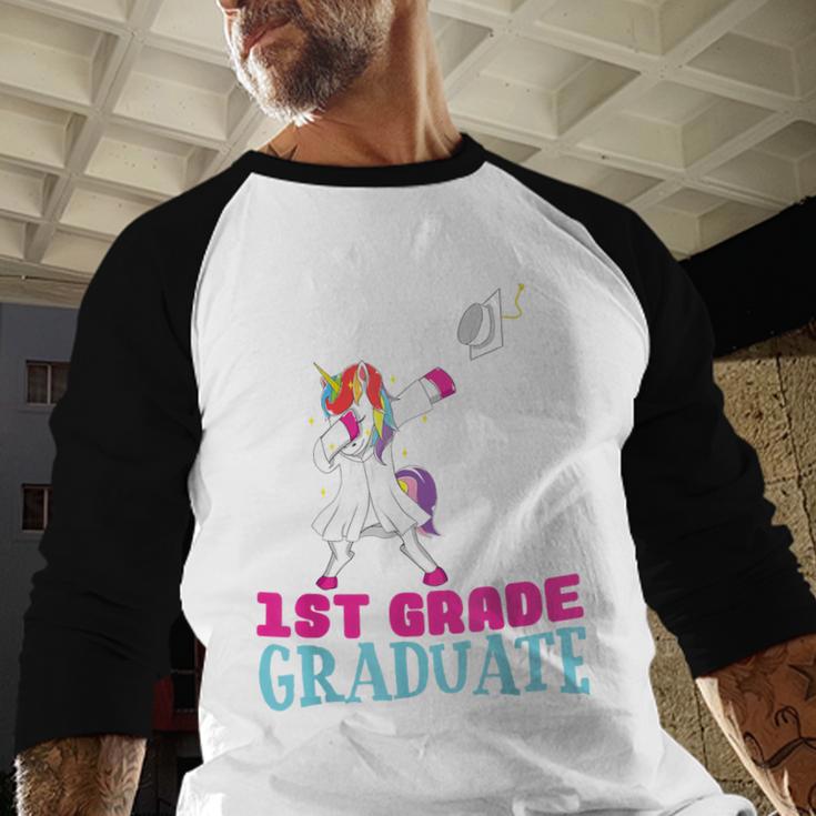 1st Grade Graduation Dabbing Unicorn Lover T-Shirt Kids Baseball Raglan Shirt