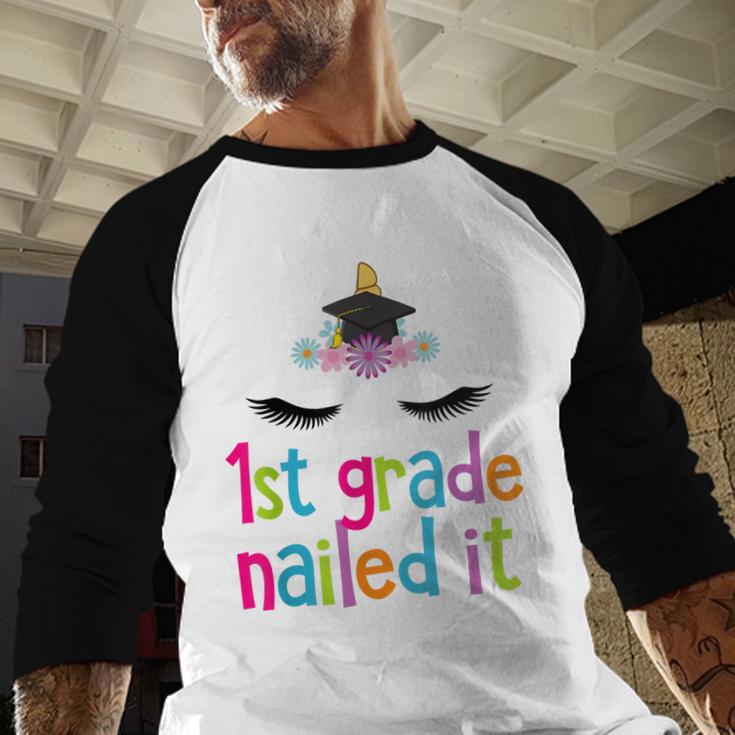 1st Grade Nailed ItShirt Unicorn Graduation Class Of 2018 Baseball Raglan Shirt