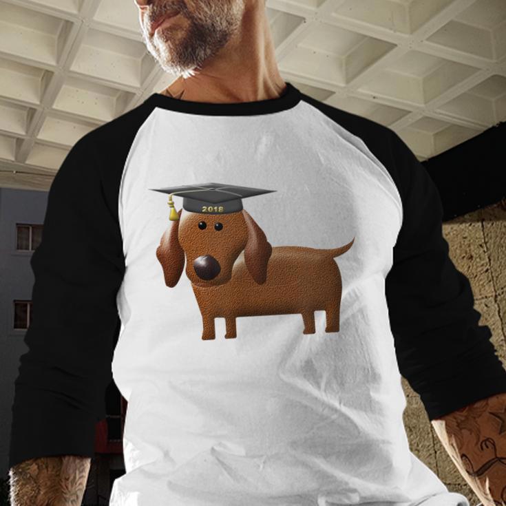 2018 Dog Graduation Shirt Dachshund Graduation For Men Women Kids Baseball Raglan Shirt
