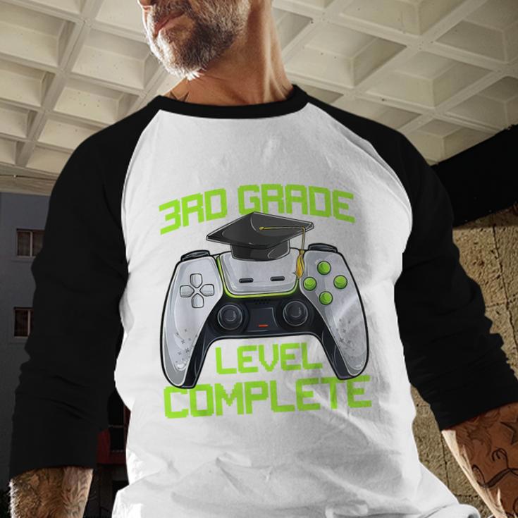 3rd Grade Level Complete Gamer Class Of 2026 Graduation Baseball Raglan Shirt