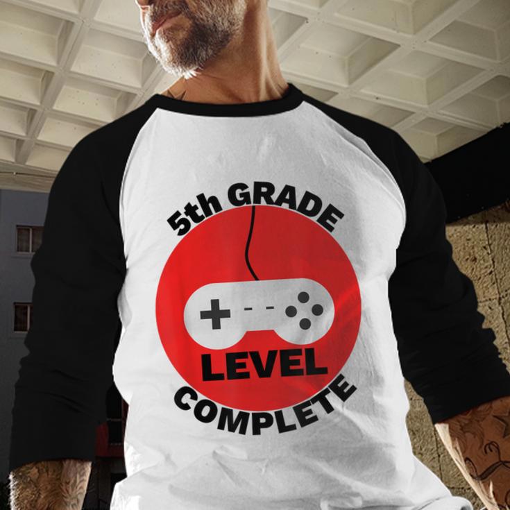 5th Grade Level Complete Gamer Graduation Baseball Raglan Shirt