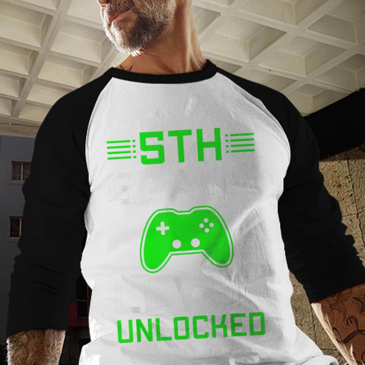 5th Grade Level Unlocked Back To School Gamer Graduation Baseball Raglan Shirt
