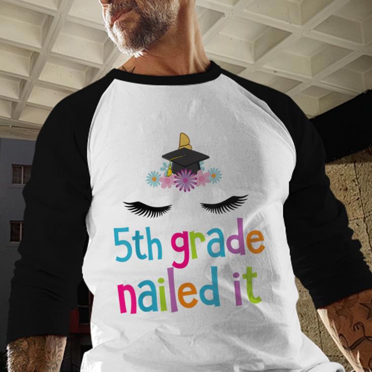 5th Grade Nailed ItShirt Unicorn Graduation Class Of 2018 Baseball Raglan Shirt