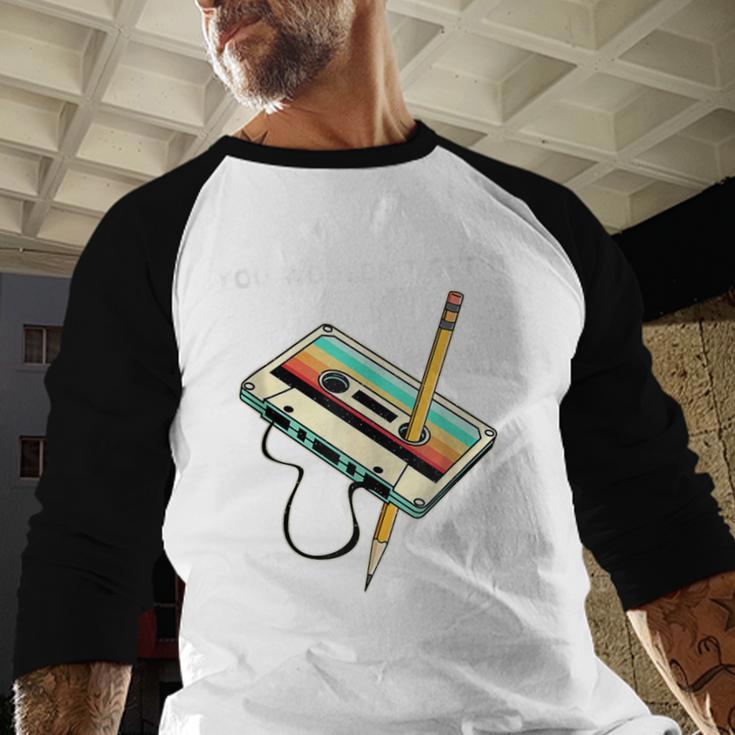 70s 80s 90s Retro Party Costume Nostalgia Cassette Baseball Raglan Shirt