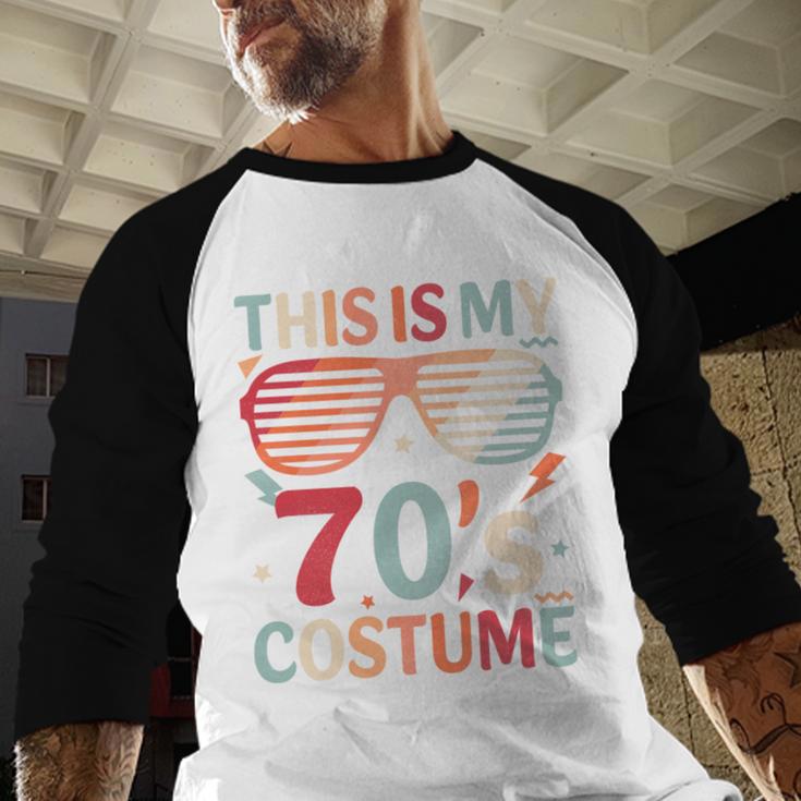 This Is My 70s Costume Vintage Style Nostalgia 1970s Retro Baseball Raglan Shirt