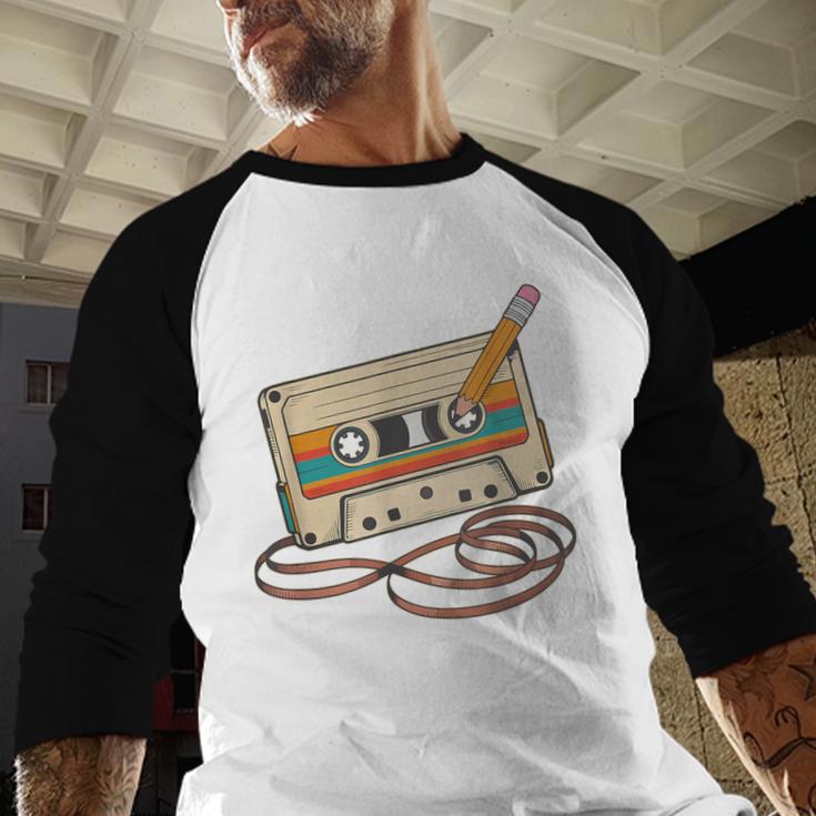 80s 90s Retro Party Costume Nostalgia Cassette Tape Pencil Baseball Raglan Shirt 80s 90s Retro Party Costume Nostalgia Cassette Tape Pencil Baseball Raglan Shirt