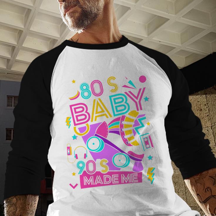 80's Baby 90's Made Me 1980s 1990s Nostalgia Retro Party Premium Tri-Blend Baseball Raglan Shirt