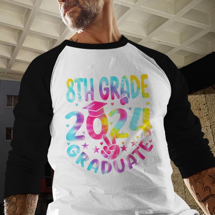 8th Grade Graduate 2024 Graduation Last Day Of School Tie Baseball Raglan Shirt