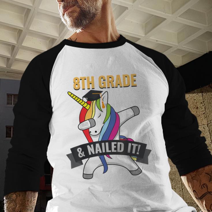 8TH GRADE NAILED IT UNICORN DABBING GRADUATION T-SHIRT Baseball Raglan Shirt