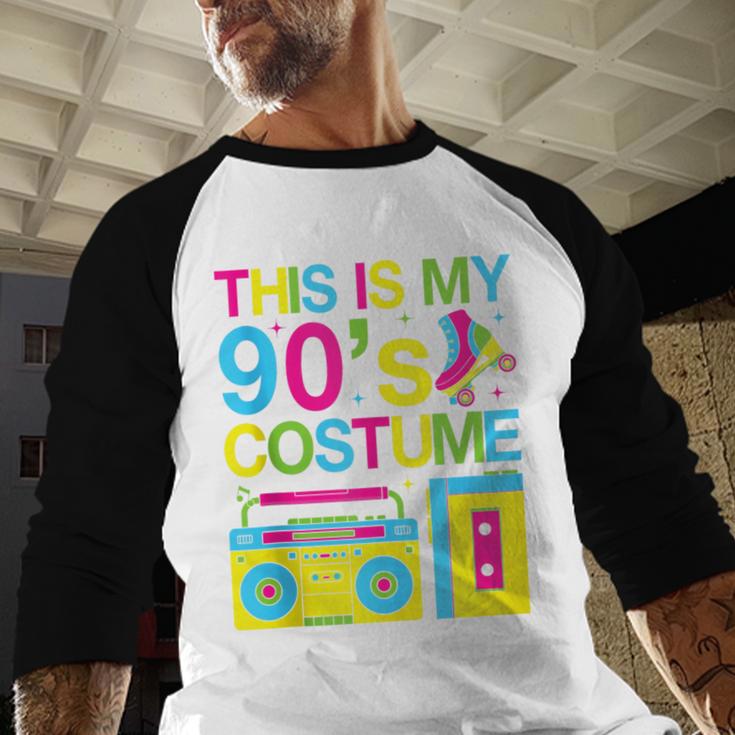 This Is My 90's Costume Retro 1990s Style Cassette Nostalgia Baseball Raglan Shirt