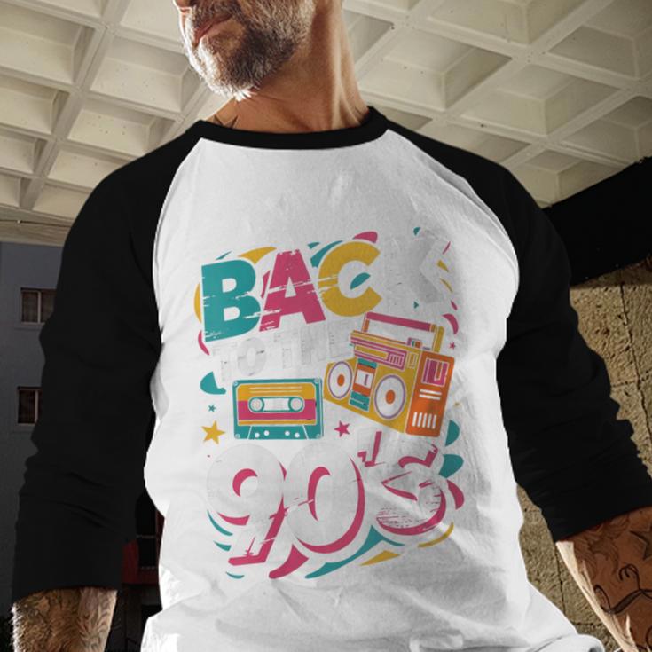 90's Nineties Nostalgia Costume Party Back To The 90s Baseball Raglan Shirt