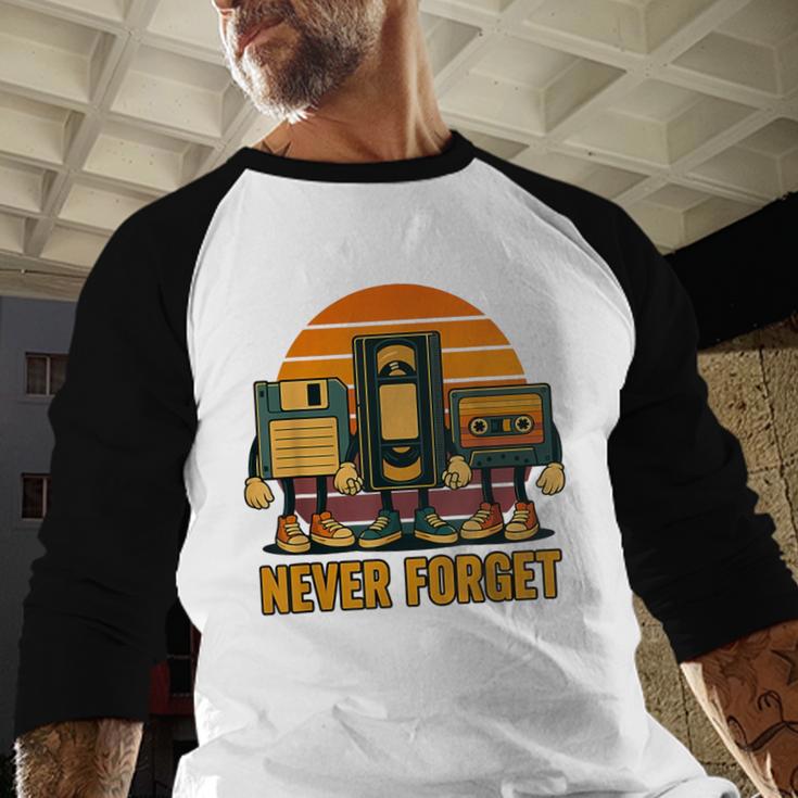 90s Nostalgia Never Forget Retro Baseball Raglan Shirt