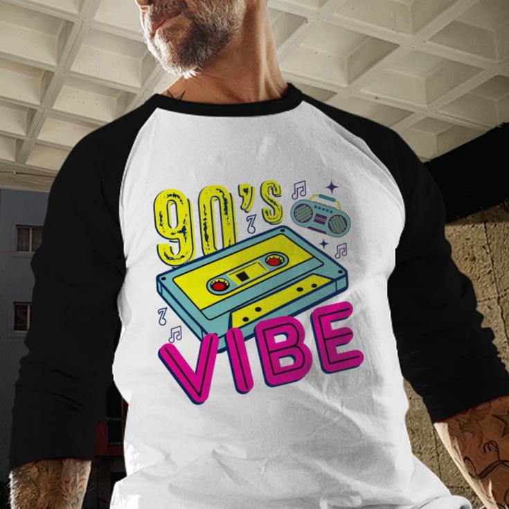 90's Vibe Retro Style Cassette Tape Nostalgia 1990s Party Baseball Raglan Shirt 90's Vibe Retro Style Cassette Tape Nostalgia 1990s Party Baseball Raglan Shirt